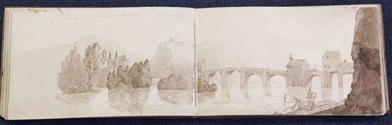 John Graham (1794-1879). An album of 47 pencil, ink and watercolour sketches of Views in Paris and Northern France,